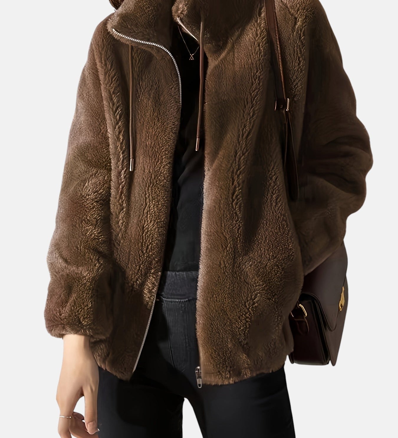 Alya – Chaqueta de pelo suave con cremallera