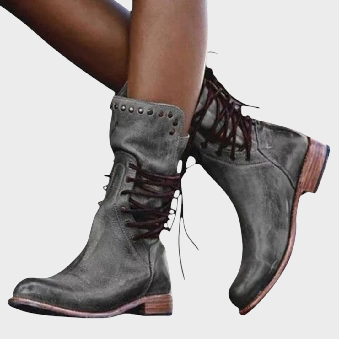 Yara | Botas de Cuero con Cordones