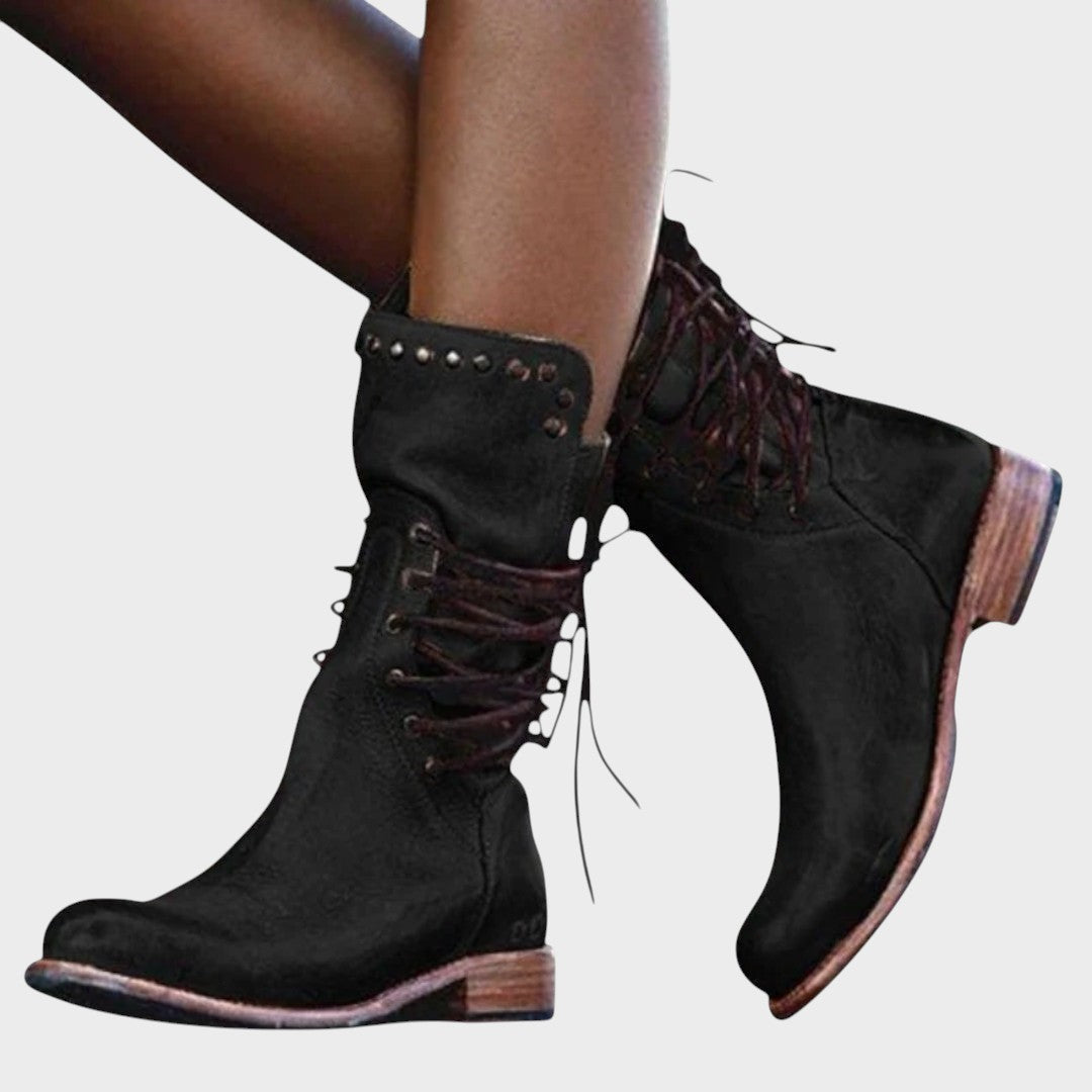 Yara | Botas de Cuero con Cordones