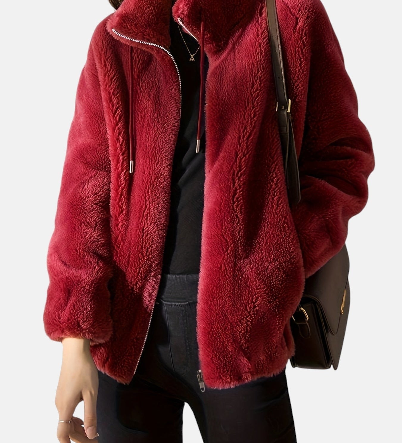 Alya – Chaqueta de pelo suave con cremallera