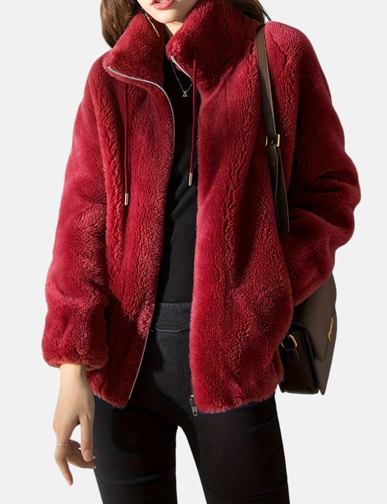 Alya – Chaqueta de pelo suave con cremallera