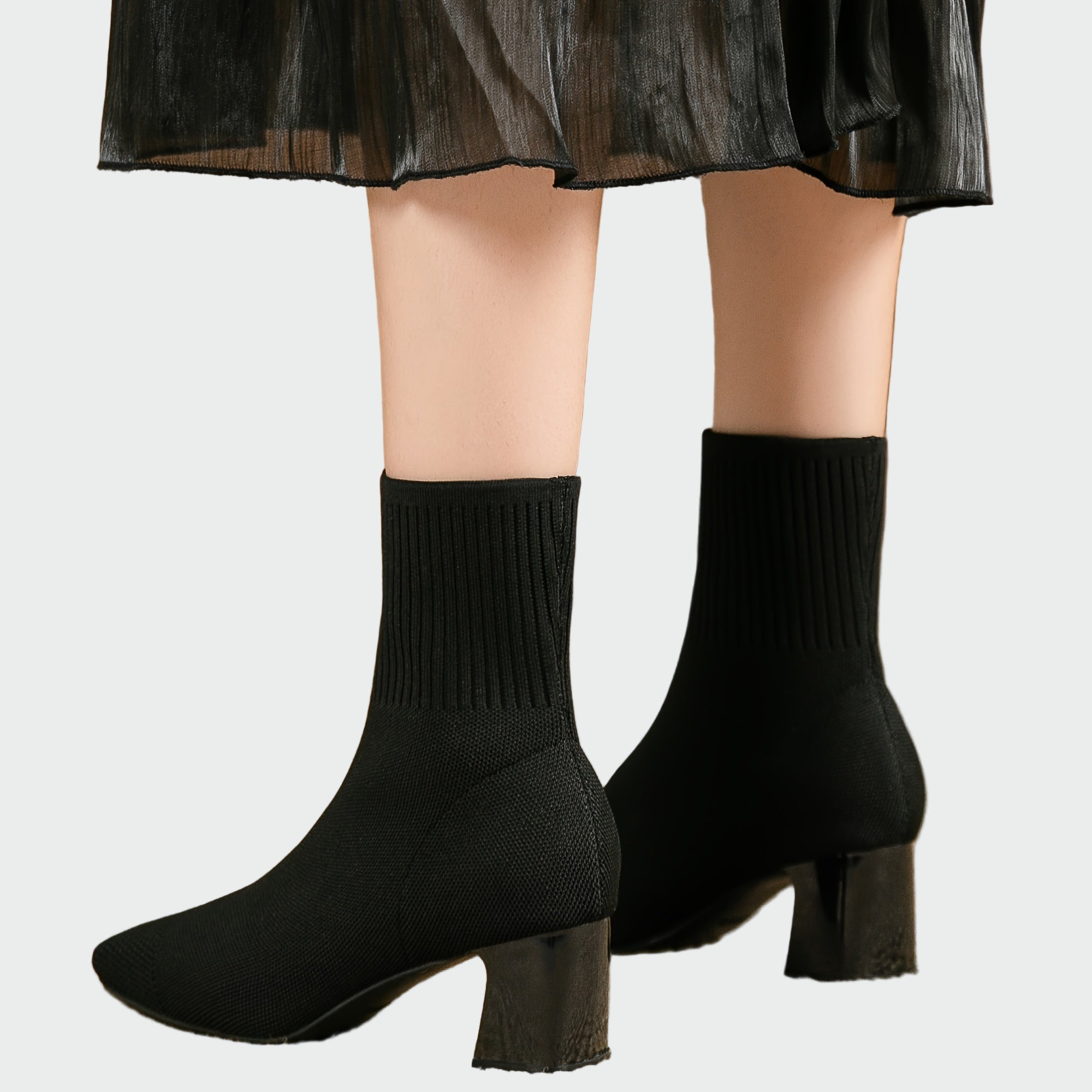 Alejandra - Orthopedic Knitted Boots in Soft Beige Tone