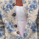Cárdigan de Botones con Estampado Floral