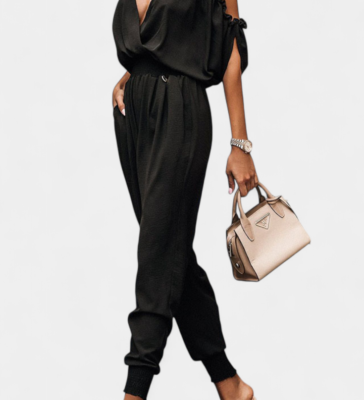 Solene One Shoulder Casual con Cintura Elástica