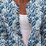 Cárdigan de Botones con Estampado Floral