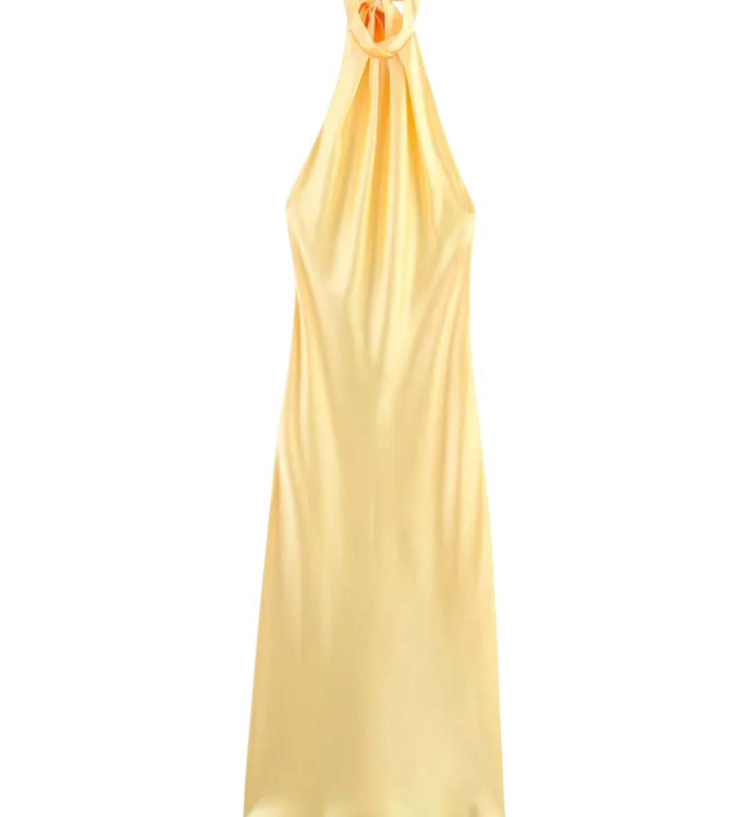 Vestido de Satén con Espalda Descubierta