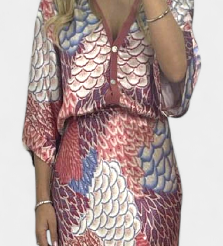 Shae Floral Soft Blouse and Fishtail Skirt Set