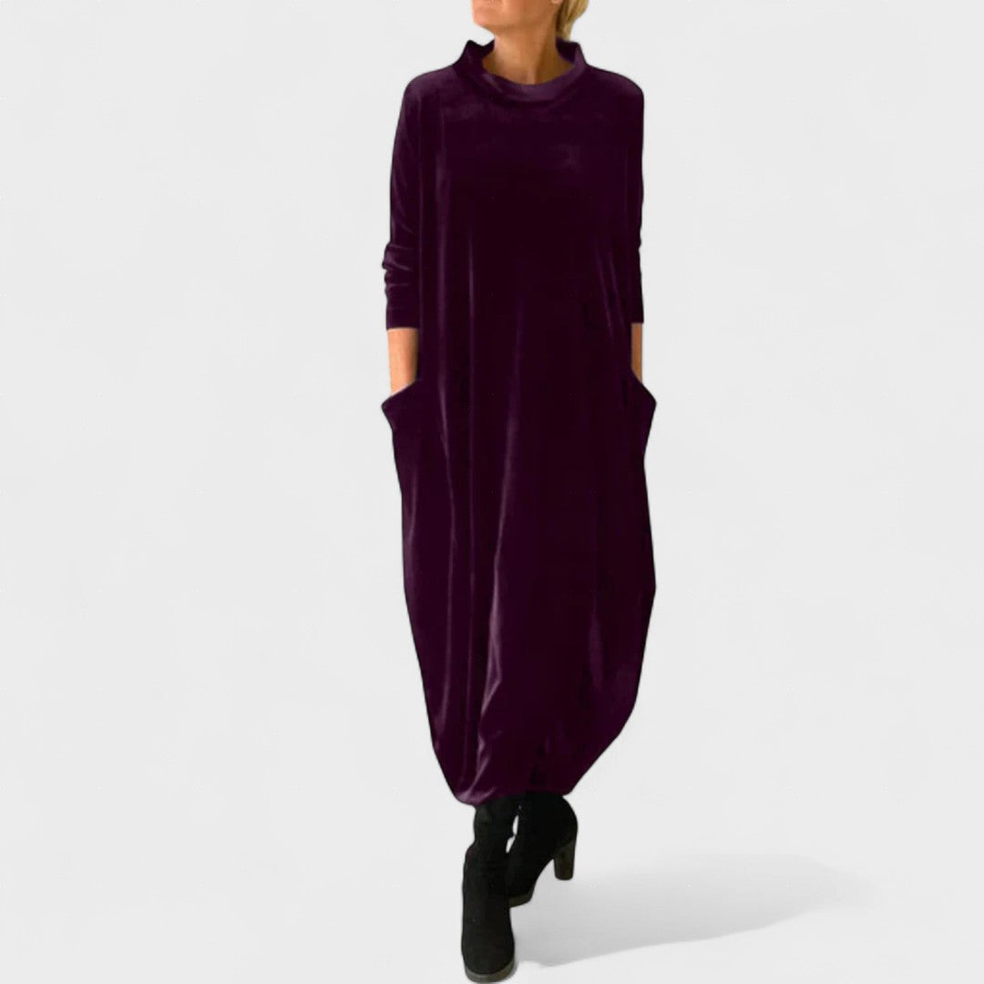 Zoe | Vestido Elegante de Terciopelo con Bolsillos