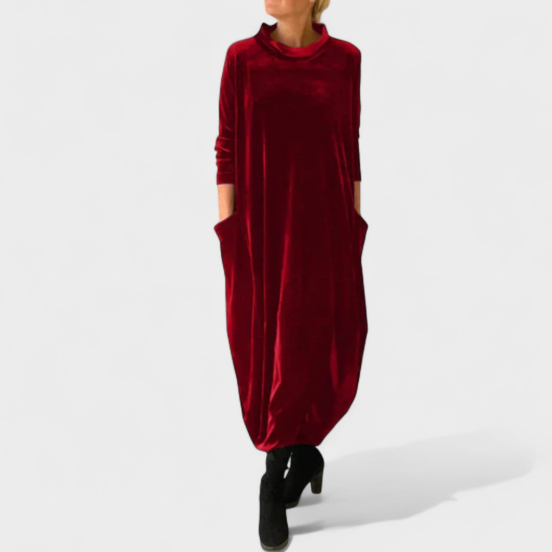 Zoe | Vestido Elegante de Terciopelo con Bolsillos