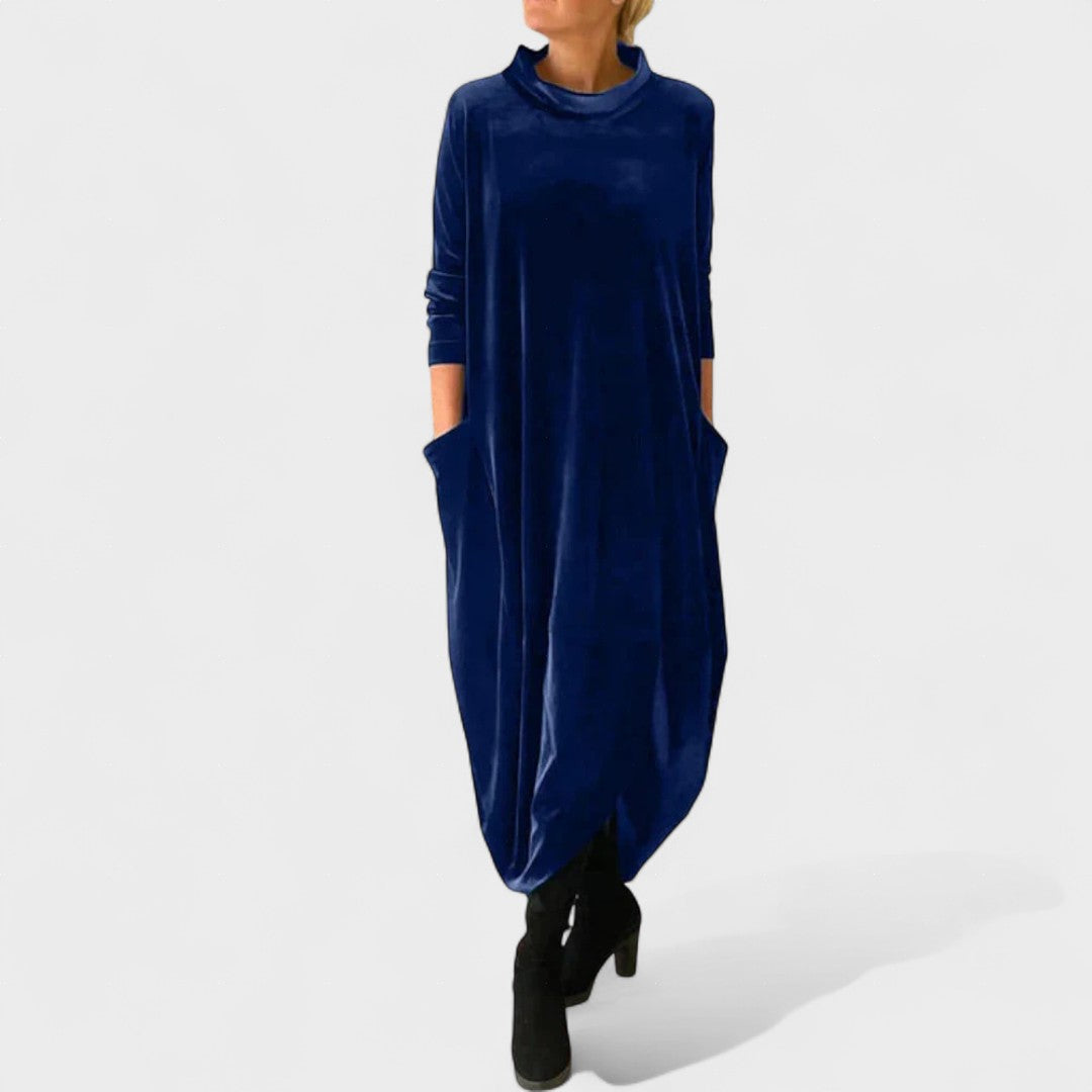 Zoe | Vestido Elegante de Terciopelo con Bolsillos