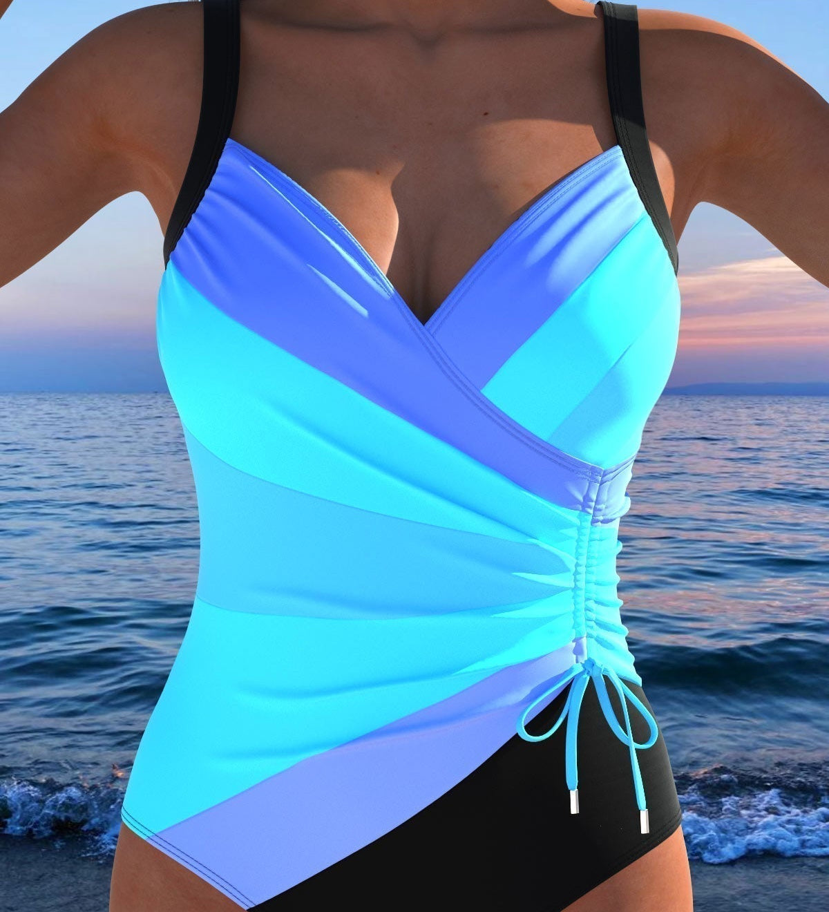Bañador envolvente lujoso con estampado colorido