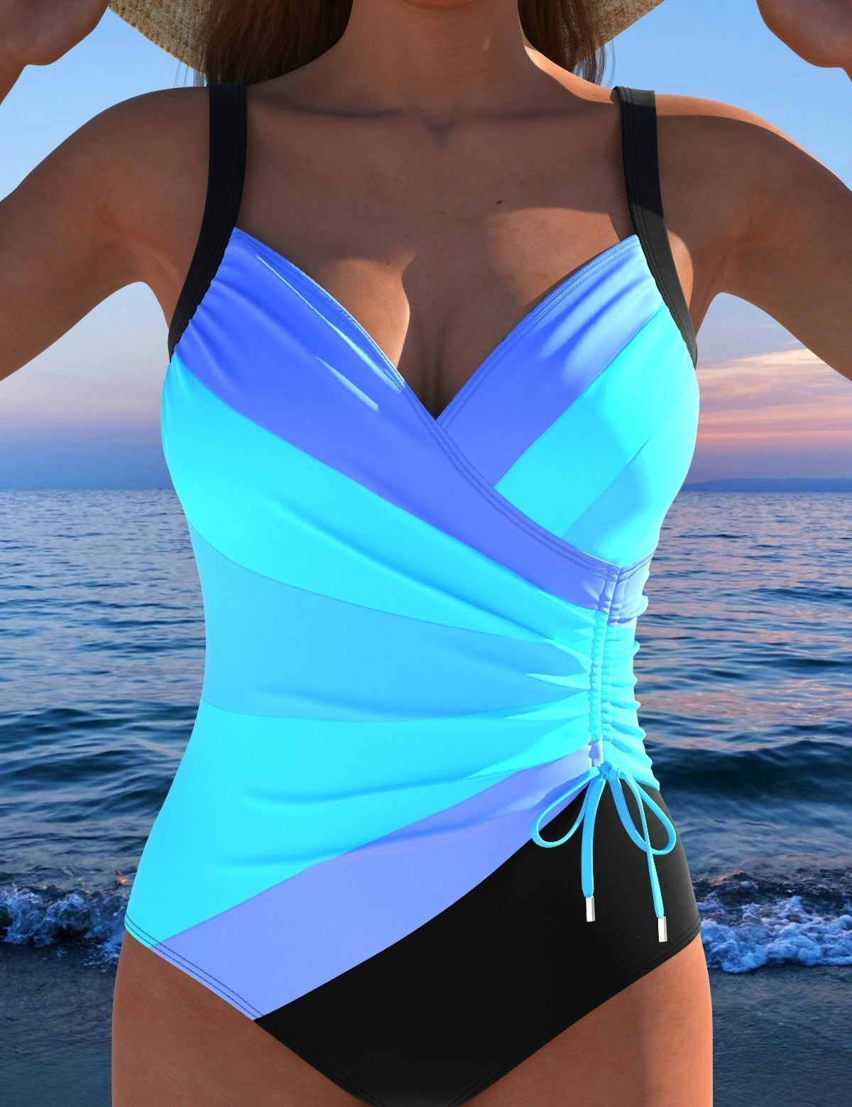 Bañador envolvente lujoso con estampado colorido