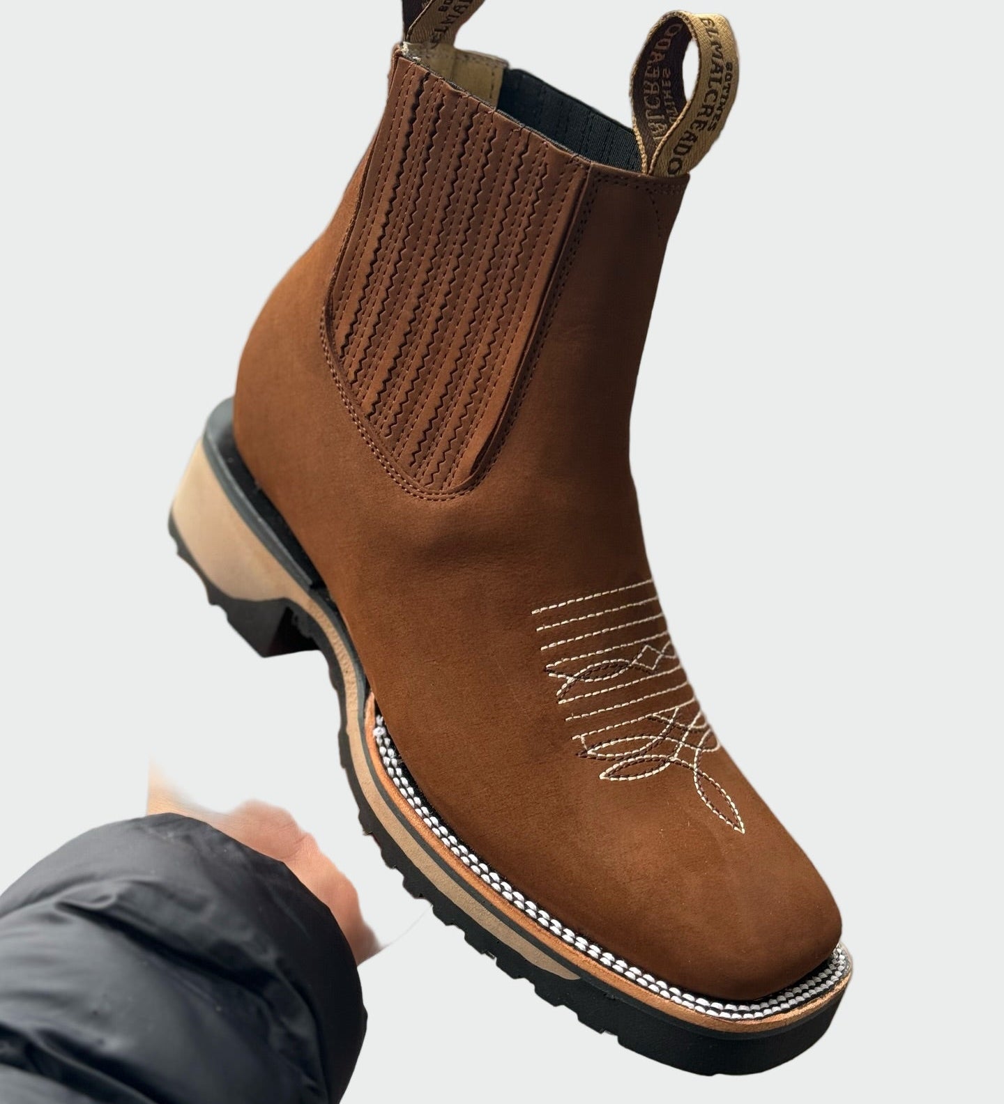 Ana - Elegant Durable Brown Leather Cowboy Boots