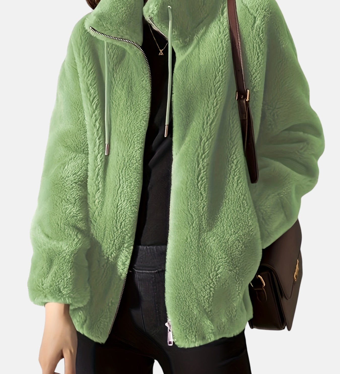 Alya – Chaqueta de pelo suave con cremallera