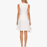 Vestido Mini Elegante Sin Mangas con Recorte