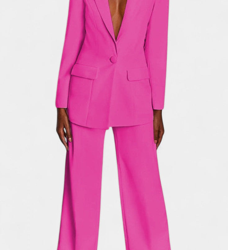 Marnie Conjunto de Blazer a Medida y Pantalones de Pierna Ancha