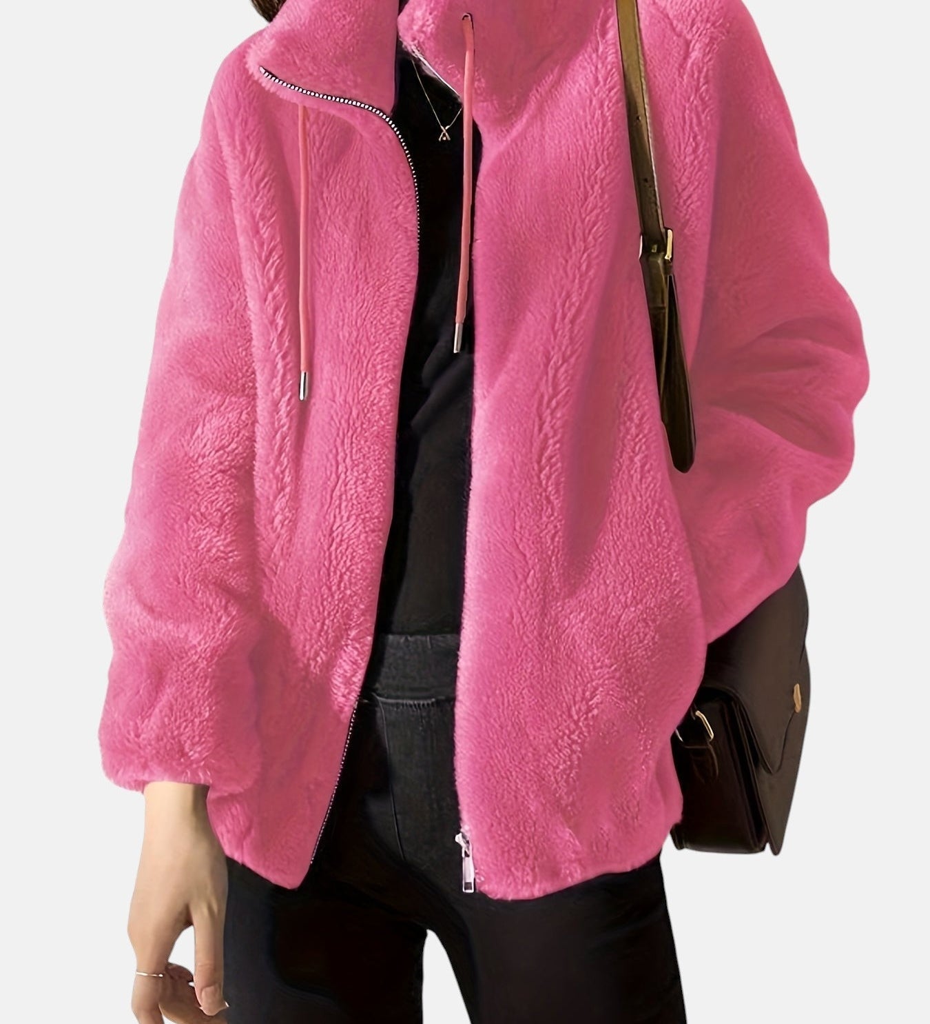 Alya – Chaqueta de pelo suave con cremallera