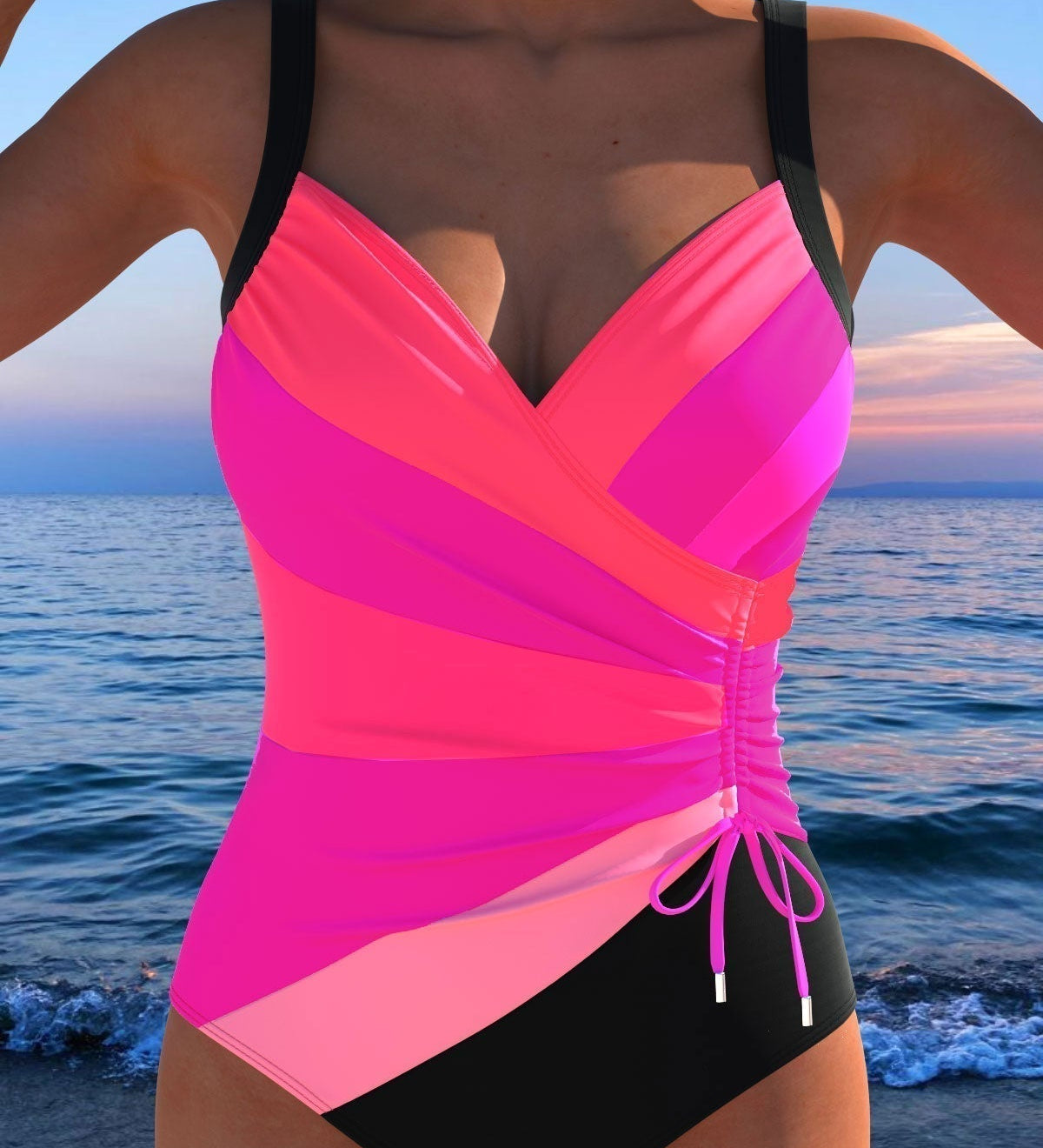 Bañador envolvente lujoso con estampado colorido