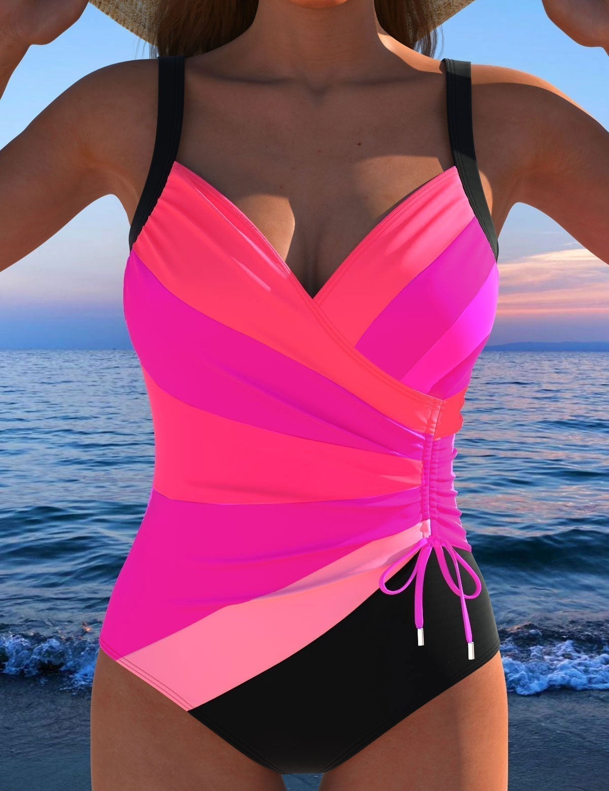 Bañador envolvente lujoso con estampado colorido