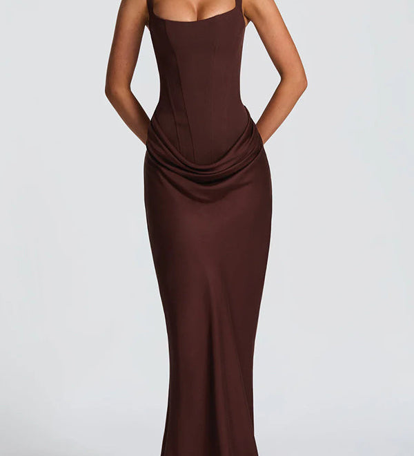 Leonor - Vestido maxi de escote cuadrado