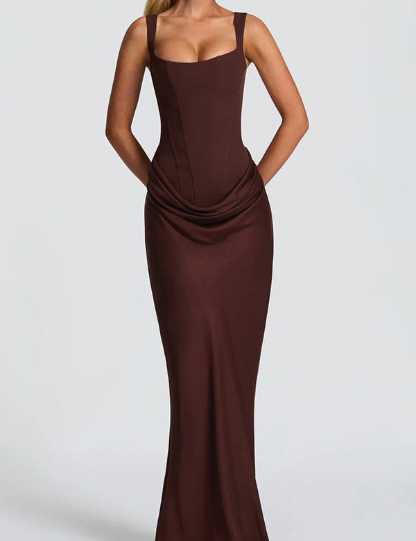 Leonor - Vestido maxi de escote cuadrado
