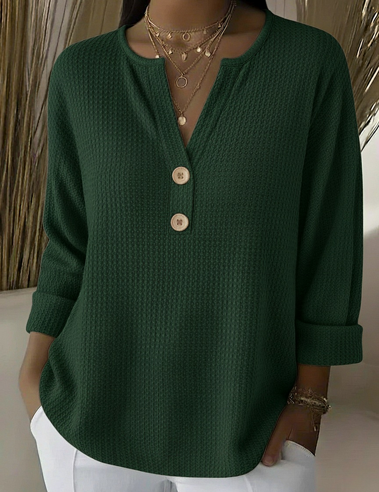 Lucinda™ | Top de Botón Henley