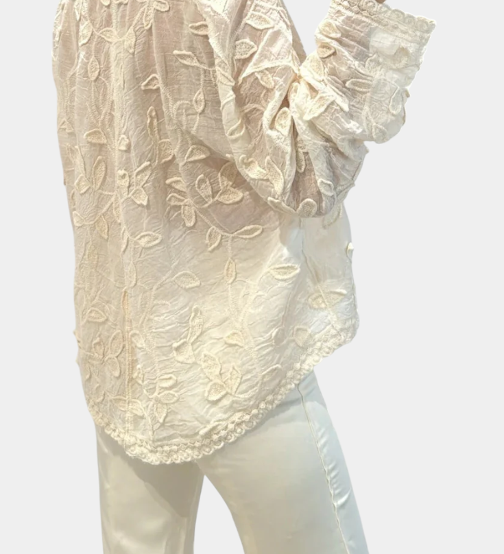 Prairie Camisa de Encaje Bordado