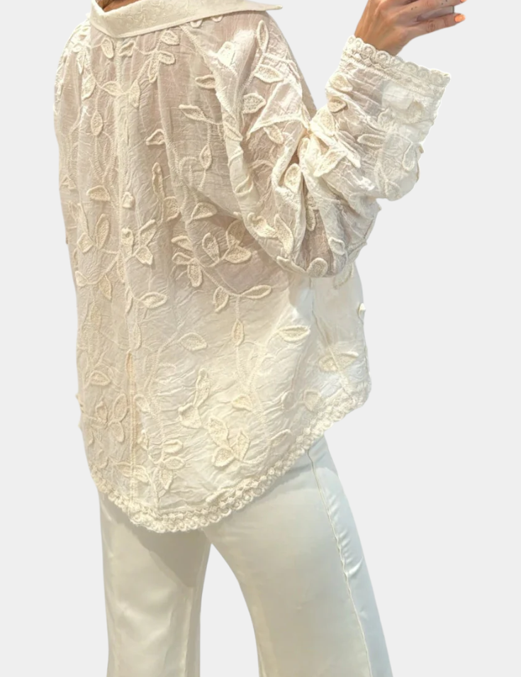 Prairie Camisa de Encaje Bordado