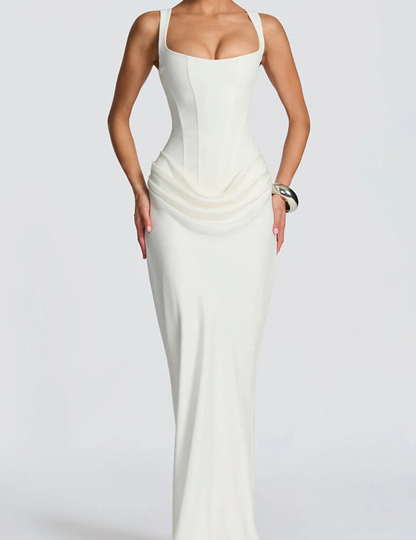 Leonor - Vestido maxi de escote cuadrado