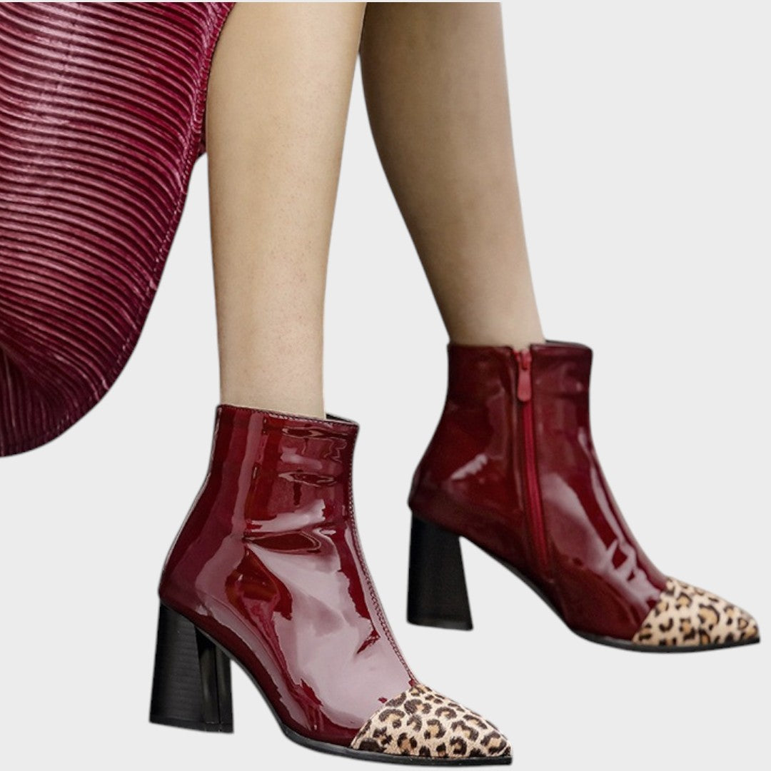 Diva | Leopard Print Patent Boots