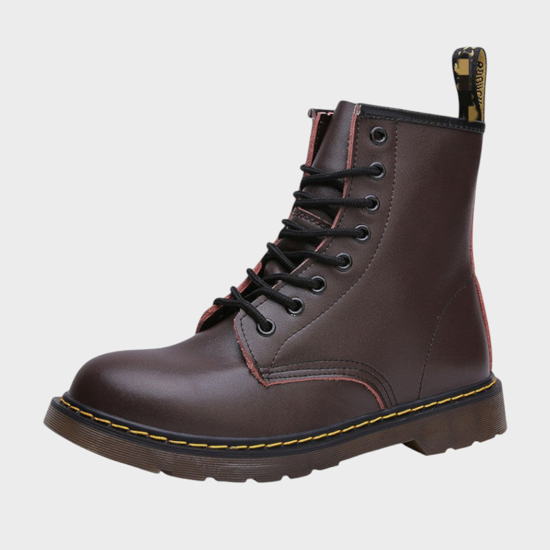 Mariana | Botines de piel estilo militar con cordones