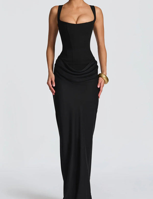 Leonor - Vestido maxi de escote cuadrado