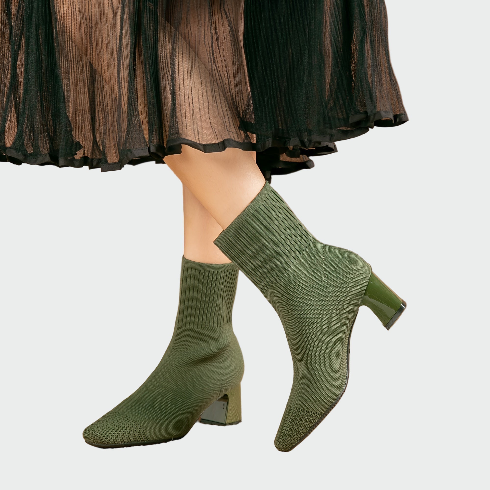 Alejandra - Orthopedic Knitted Boots in Soft Beige Tone