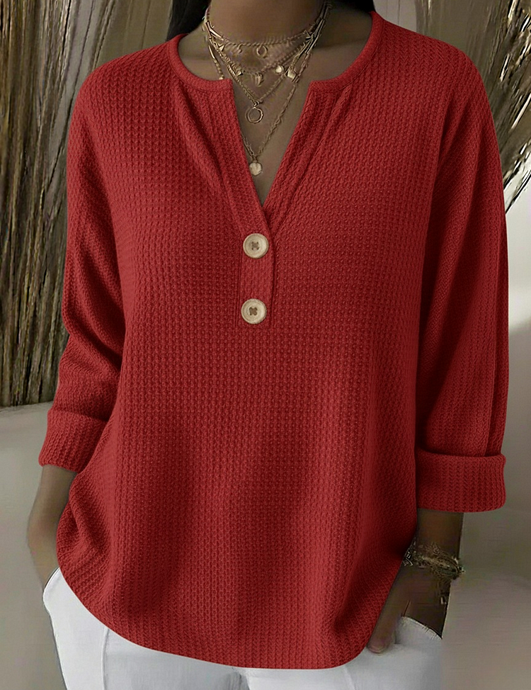 Lucinda™ | Top de Botón Henley