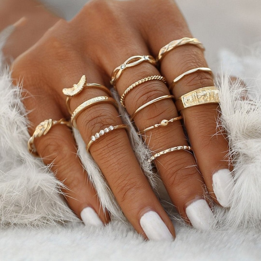 Conjunto exclusivo premium de 8 a 12 anillos