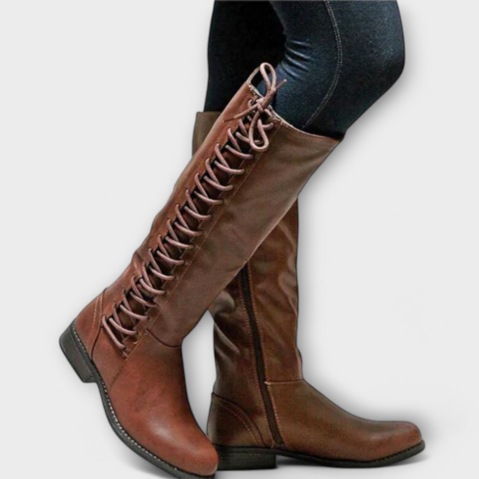 Paula - Stylish Urban Leather Lace-up Ankle Boots