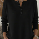 Helena™ | Suéter de punto Henley con botones