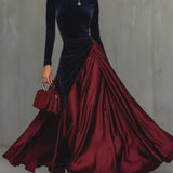 Lira - Vestido largo bicolor