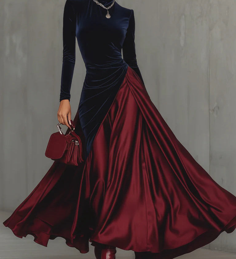 Lira - Vestido largo bicolor