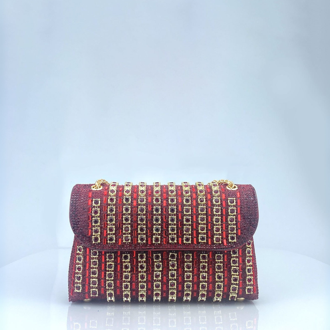 Alba | Chic Chain and Rhinestone Shoulder Bag