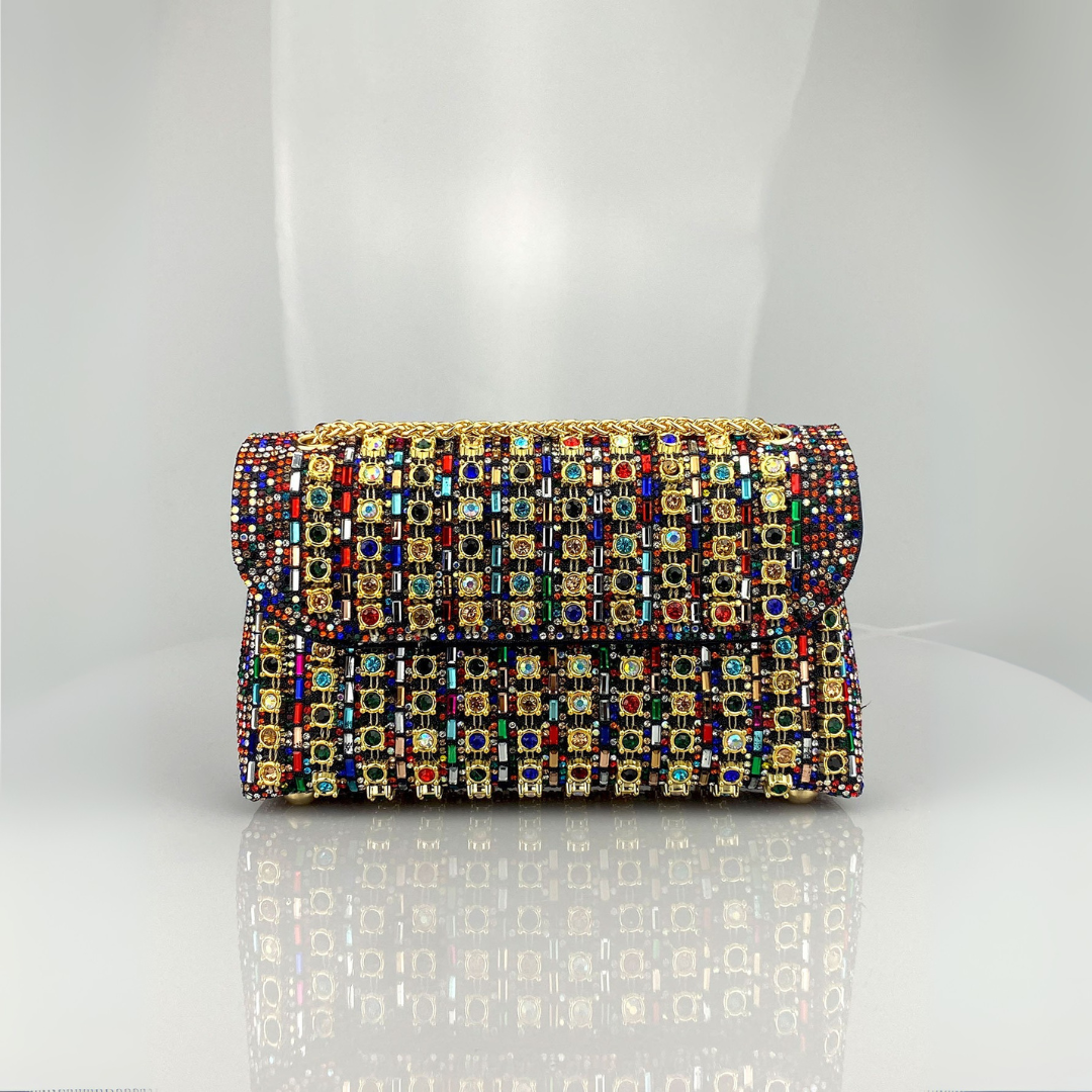 Alba | Chic Chain and Rhinestone Shoulder Bag
