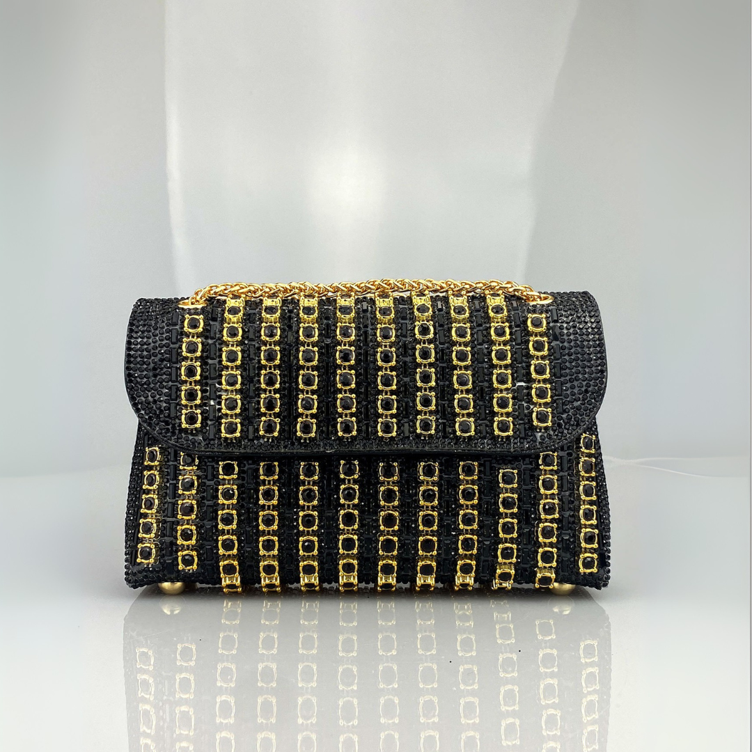 Alba | Chic Chain and Rhinestone Shoulder Bag