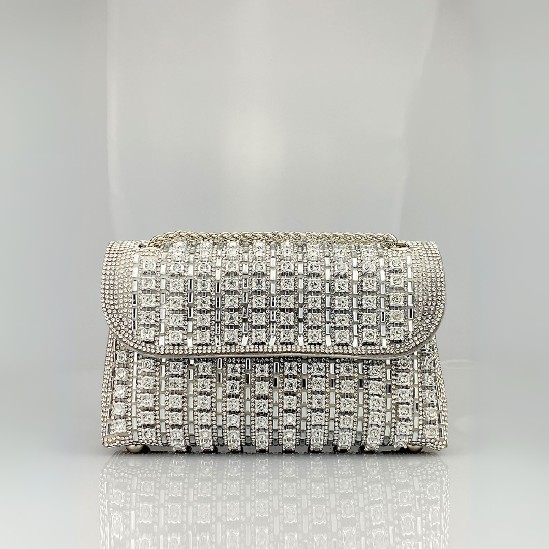Alba | Chic Chain and Rhinestone Shoulder Bag