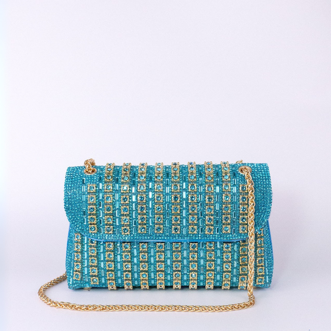 Alba | Chic Chain and Rhinestone Shoulder Bag