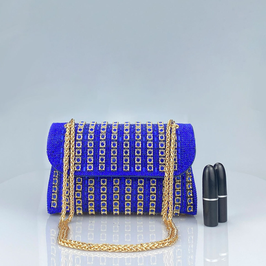 Alba | Chic Chain and Rhinestone Shoulder Bag