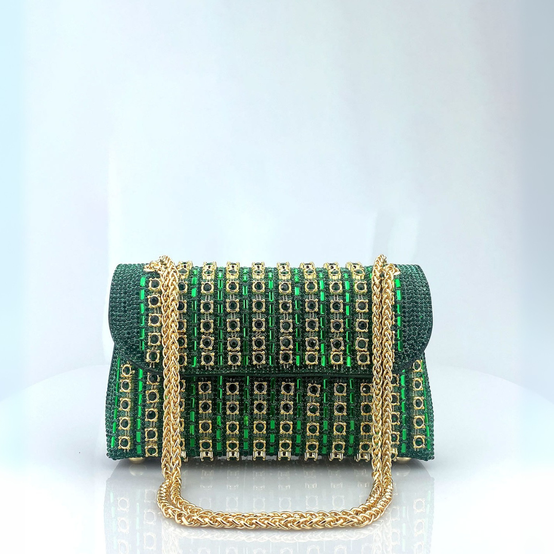 Alba | Chic Chain and Rhinestone Shoulder Bag
