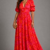 Olympe | Vestido Fluido en Rosa y Naranja