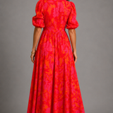 Olympe | Vestido Fluido en Rosa y Naranja