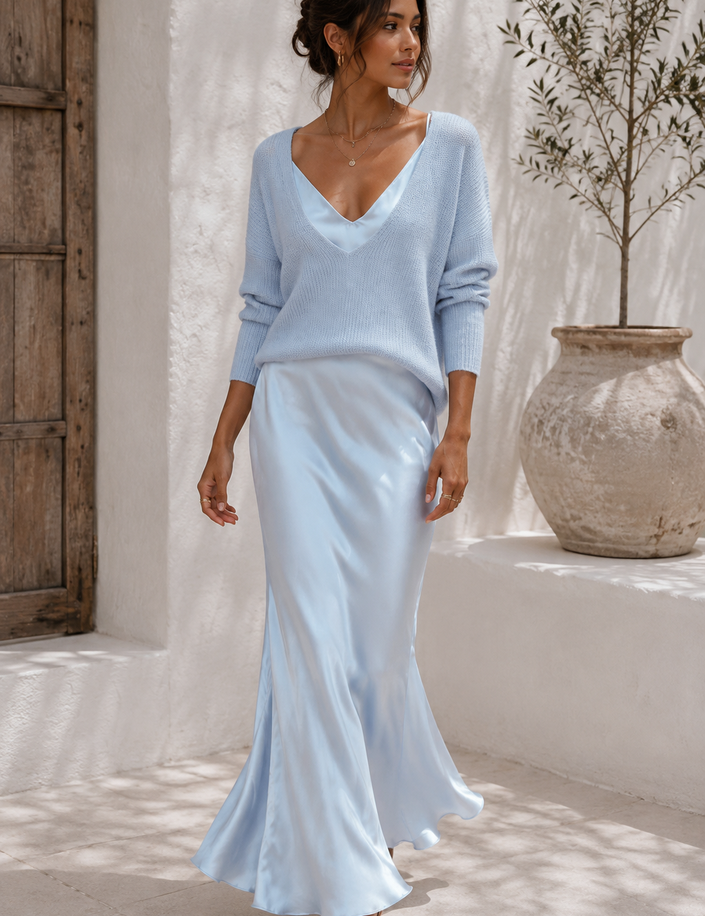 Alma | Vestido de Satén Elegante con Jersey