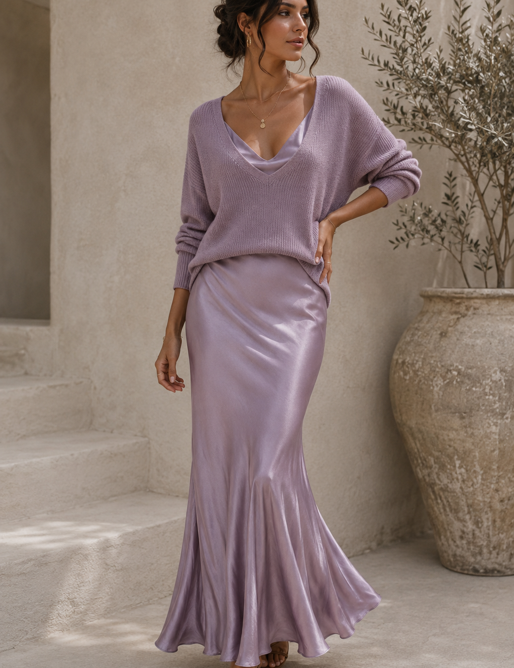 Alma | Vestido de Satén Elegante con Jersey